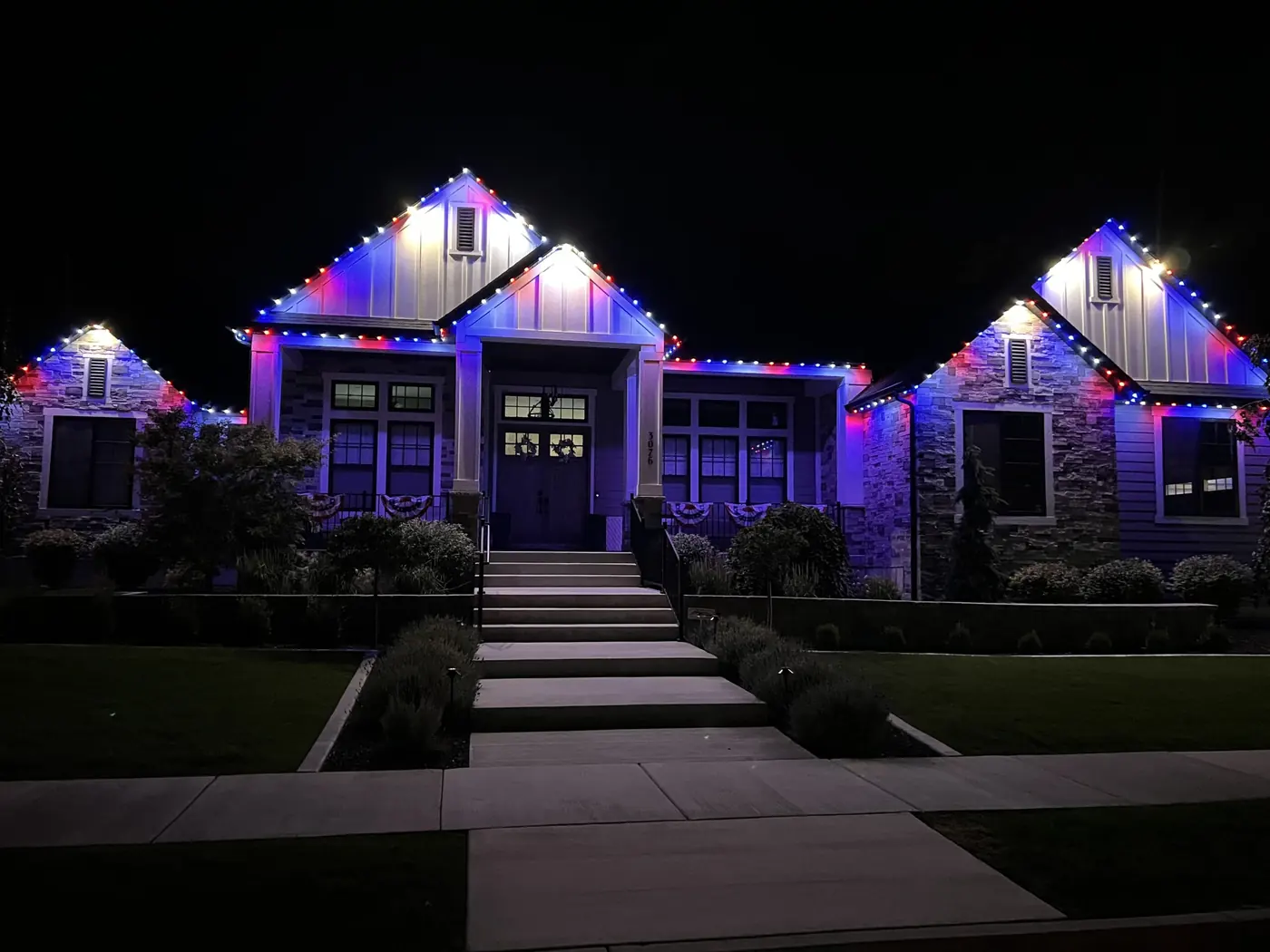 Custom holiday and permanent lighting by Ledeva Home Services in Davie, FL and nearby cities